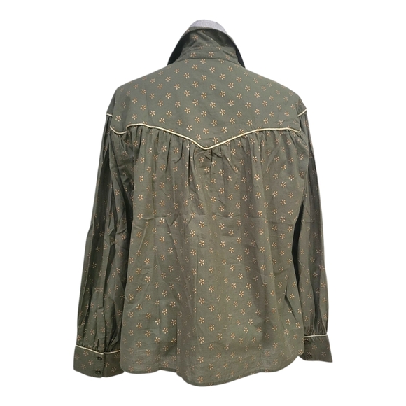 THE GREAT Westerner Cotton Top Army Green w/Gold Stamp Lightweight Size 2 Med - Picture 7 of 13